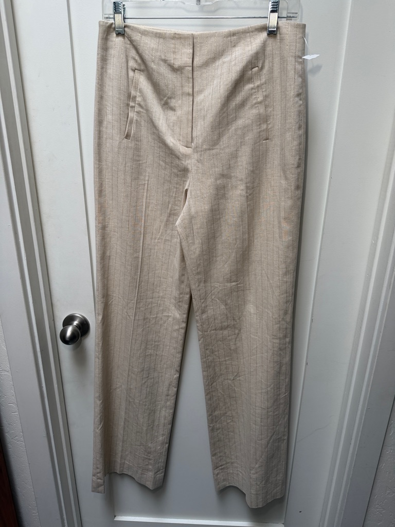 New Veronica Beard Beige Pinstripe Trousers